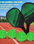 Pickleball Rackets Set Pickleball Paddle Set of 2 Rackets & 4 Pickleballs Balls Pickle-Ball Racquet with Balls Sports Accessory