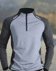 Men's Qui Dry Running Fitn Sportswear Long Sve T-irt f Zipper Athletics Jaet Outdoor Cam Travel Gear
