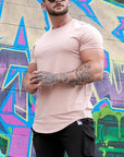 Sport Fitness T-shirt Men Bodybuilding Short Sleeve Workout Shirt Training Sport Running Gym T-shirt Summer Tops Tee Rashgard