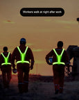 LED Running Vest USB Rechargeable Reflective Cycling Safety Vest Adjustable Strap High Visibility 3 Light Mode for Night Running