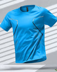Men's T-shirts Sports Run T Shirts Outdoor Workout Quick-drying Breathable Short Sleeve Casual Round Neck Tops Summer Loose Tees