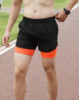 NEW Sport Shorts Men Sportswear 2 In 1 Short Pants Double-deck Beach Bottoms Summer Gym Fitness Training Jogging Running Shorts
