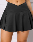 Womens Tennis Skirt with Pockets Crossover High Waisted Athletic Golf Skorts Running Workout Skirts 2 in 1 Fashion Streetwear