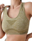 Women's High-Impact Sports Bra Quick-Dry Yoga Gym Seamless Top