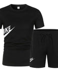 2025 Men's summer T-shirt and shorts set men's breathable sportswear set casual and fashionable short-sleeved T-shirt set