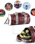 Sport Gym Bag for Women Men Shoulder Bags with Shoes Storage Pocket Fitness Training Waterproof Leather Travel Bag Handbag Daily