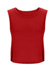 Ladies' Fashion Round Neck Yoga Wear Sleeveless Athletic Vest Casual Top Pure Color Loose Comfy Lightweight Short Top