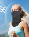 Men Summer Sports Black Mesh Ice Silk Bandana Running Tube Scarf Hiking Ski Fishing Hunting Cycling Snowboard Soft Scarves Women