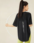 Yoga Clothes Women's Running and Fitness Clothes Hip Covering Long Sports T-shirt Loose Plus Size Short Sleeved Sports Top