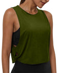 Ladies' Fashion Round Neck Yoga Wear Sleeveless Athletic Vest Casual Top Pure Color Loose Comfy Lightweight Short Top