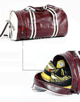 Sport Gym Bag for Women Men Shoulder Bags with Shoes Storage Pocket Fitness Training Waterproof Leather Travel Bag Handbag Daily