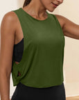Ladies' Fashion Round Neck Yoga Wear Sleeveless Athletic Vest Casual Top Pure Color Loose Comfy Lightweight Short Top