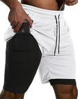 Men Sport Shorts Sportswear Double-deck Running Shorts 2 In 1 Beach Bottoms Summer Gym Fitness Training Jogging Short Pants Men