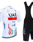 New 2025 TOTAL Cycling Jersey White Bike Maillot Pants Set UAE Team Quick dry Ropa Ciclismo Summer Pro Bicycle T-Shirt Clothing