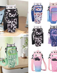 Shoulder Strap Water Bottle Holder Pouch Adjustable Multi Pockets Water Cup Bags with Phone Pocket Non-slip for 40oz Cup
