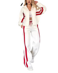Women's Hooded Tracksuit Zipper Sweatshirt Pullover Pants Set