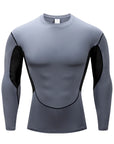Men's Running T Shirt Quick Dry Shirt Yoga Training Compression Sports Tops Long Sleeve Solid Running Sweatshirt T-Shirts