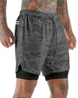 2023 Men Sport Shorts Sportswear Double-deck Running Shorts 2 In 1 Beach Bottoms Summer Gym Fitness Training Jogging Short Pants