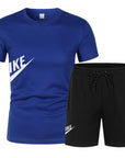 2025 Men's summer T-shirt and shorts set men's breathable sportswear set casual and fashionable short-sleeved T-shirt set