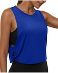 Ladies' Fashion Round Neck Yoga Wear Sleeveless Athletic Vest Casual Top Pure Color Loose Comfy Lightweight Short Top