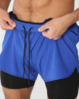 2025New Men Running Shorts Gym Sports Shorts 2 In 1 Quick Dry Workout Training Gym Fitness Jogging Short Pants Summer Men Shorts