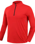 Mens Sports T-Shirt Long Sleeve Top Gym Clothing Fitness Compression Shirt Half Zip Pullover Quick Dry Sportswear