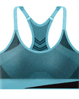 Women Breathable Sports Bra Absorb Sweat Shockproof Padded Gym Running Fitness Double Layer Seamless Yoga Sports Bra Underwear