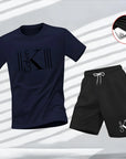 "2025 Men's Breathable sports pattern Printed T-shirt Casual Fashion short-sleeved T-shirt Summer streetwear top Two-piece set.