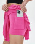 Women's High Waisted Tennis Mini Skirt Tennis Yoga Golf Sports Belt Safety Pants Pocket Comfortable and Breathable Sports Skirt