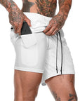 Men Sport Shorts Sportswear Double-deck Running Shorts 2 In 1 Beach Bottoms Summer Gym Fitness Training Jogging Short Pants Men