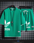Summer 2025 New Men's pullover sportswear Set, fashionable basketball men's casual short-sleeved T-shirt + shorts two-piece set