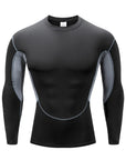 Men's Running T Shirt Quick Dry Shirt Yoga Training Compression Sports Tops Long Sleeve Solid Running Sweatshirt T-Shirts