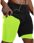 Men Sport Shorts Sportswear Double-deck Running Shorts 2 In 1 Beach Bottoms Summer Gym Fitness Training Jogging Short Pants Men