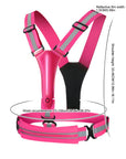 LED Reflective Vest Light Up Running Vest Adjustable Straps Cycling Safety Vest USB Rechargeable 3 Light Modes for Night Running