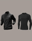 Men's Quick-Dry Sports Set Autumn Track and Field Zipper Training Running Fitness Long-Sleeve Shirts for Cycling Gym Wear Men
