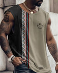 3D Creative Retro Print Outdoor T Shirt Sports Style Casual Breathable Crew Neck Four Seasons Fitness Adult Men's Tank Top
