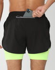 2025New Men Running Shorts Gym Sports Shorts 2 In 1 Quick Dry Workout Training Gym Fitness Jogging Short Pants Summer Men Shorts