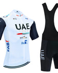 New 2025 TOTAL Cycling Jersey White Bike Maillot Pants Set UAE Team Quick dry Ropa Ciclismo Summer Pro Bicycle T-Shirt Clothing