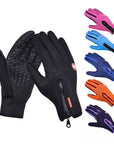Winter Gloves Touch Screen Riding Motorcycle Sliding Waterproof Sports Gloves With Fleece