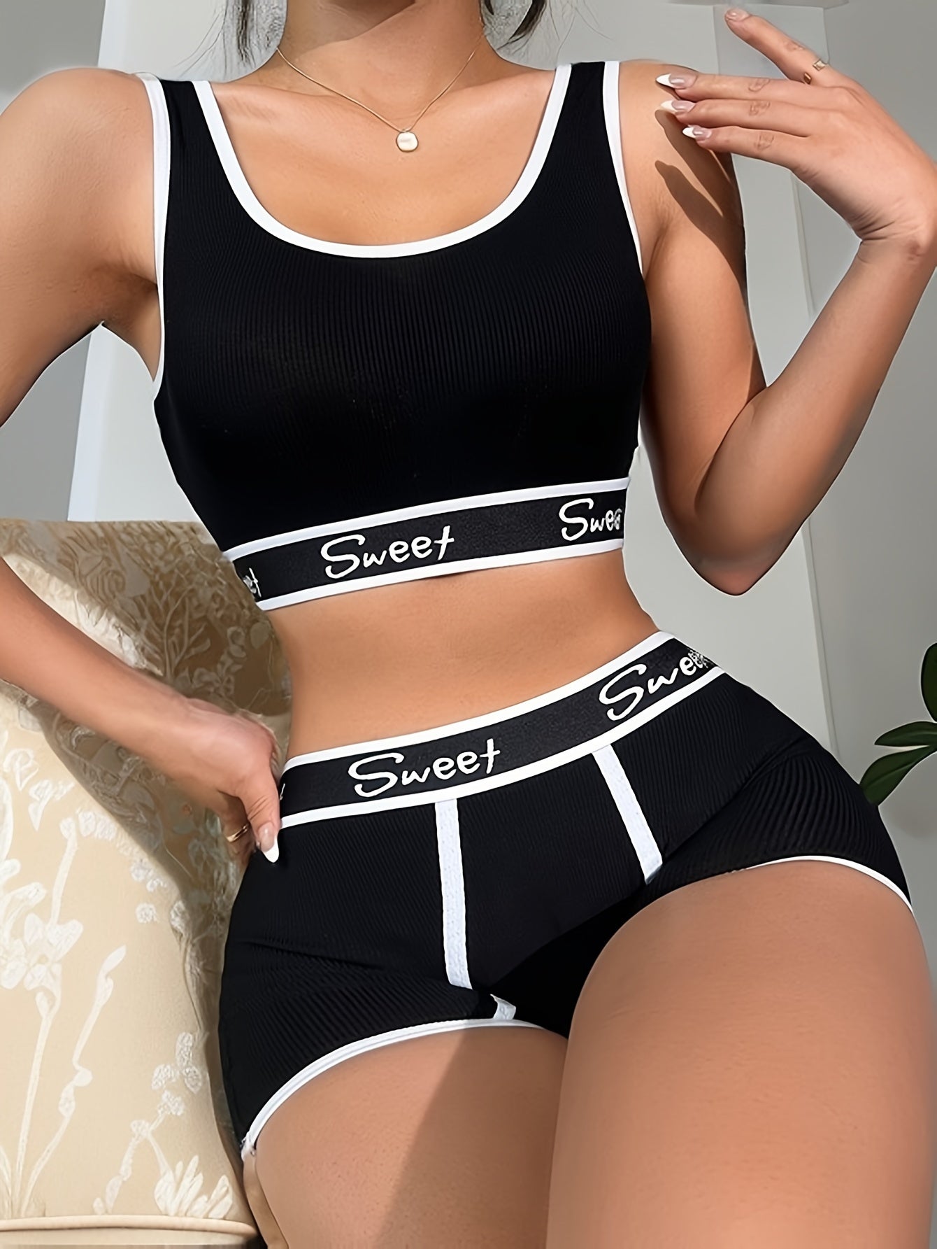 1pc Set Cross-Border European and American Style Seamless Breathable Backless Bra and Panty Underwear for Women