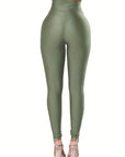 New Black High-Waisted Stretchy Solid Color Slim-Fit Pants for Women, Tight Leggings.