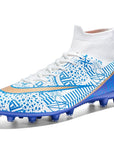 New Breathable Sports High-top Firm Ground Soccer Shoes