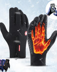 Winter Gloves Touch Screen Riding Motorcycle Sliding Waterproof Sports Gloves With Fleece