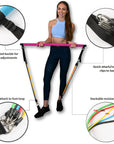 Fitness Yoga Pilates Bar Portable Gym Accessories Sport Elastic Bodybuilding Resistance Bands For Home Trainer Workout Equipment