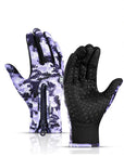 Winter Gloves Touch Screen Riding Motorcycle Sliding Waterproof Sports Gloves With Fleece