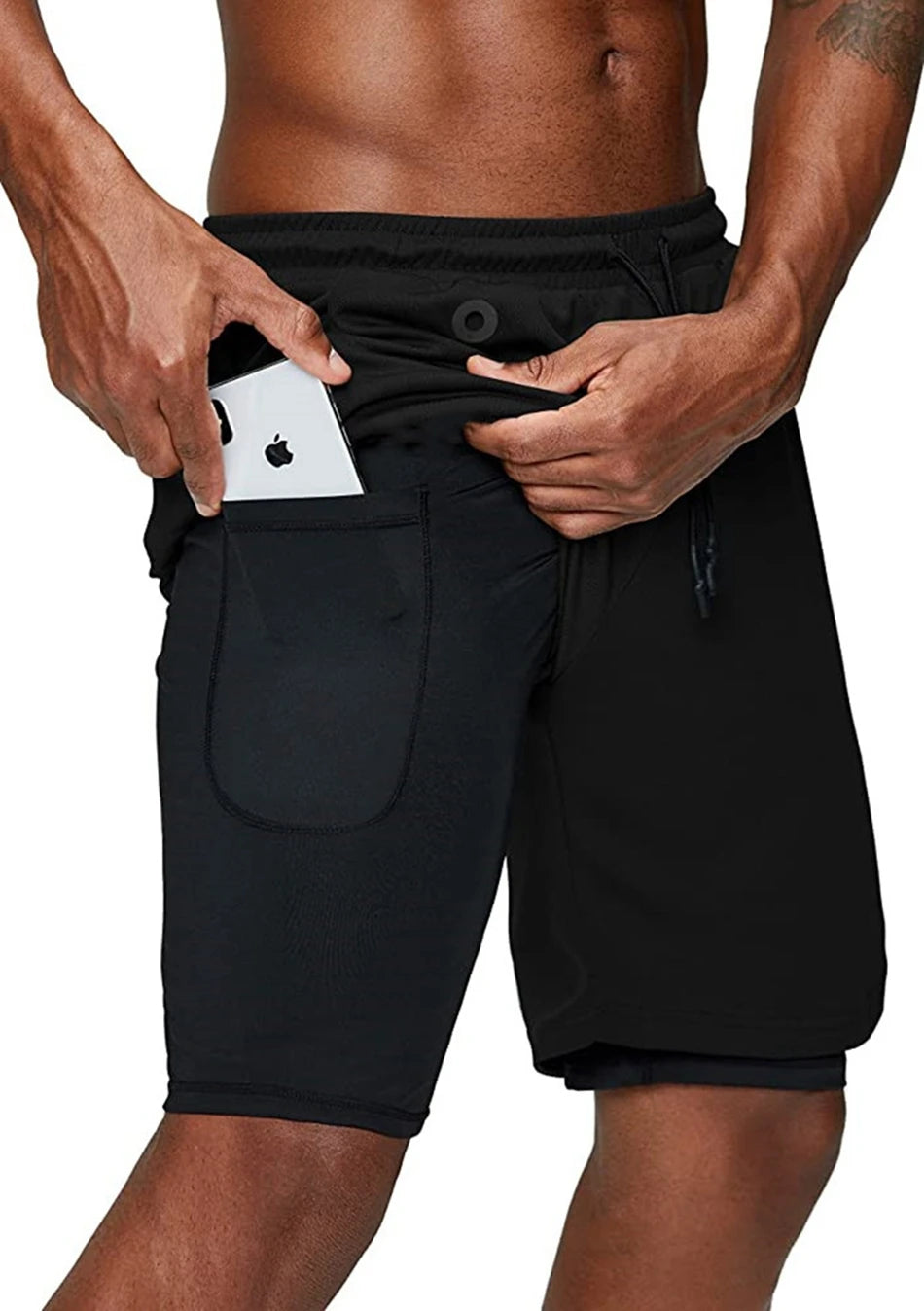 Running Shorts Men 2 In 1 Double-deck Sport Gym Shorts Quick Dry Fitness Jogging Short Pants Training Workout Summer Men Shorts