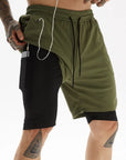 Running Shorts Men 2 In 1 Double-deck Sport Gym Shorts Quick Dry Fitness Jogging Short Pants Training Workout Summer Men Shorts