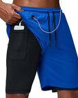 Running Shorts Men 2 In 1 Double-deck Sport Gym Shorts Quick Dry Fitness Jogging Short Pants Training Workout Summer Men Shorts