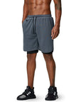 Running Shorts Men 2 In 1 Double-deck Sport Gym Shorts Quick Dry Fitness Jogging Short Pants Training Workout Summer Men Shorts