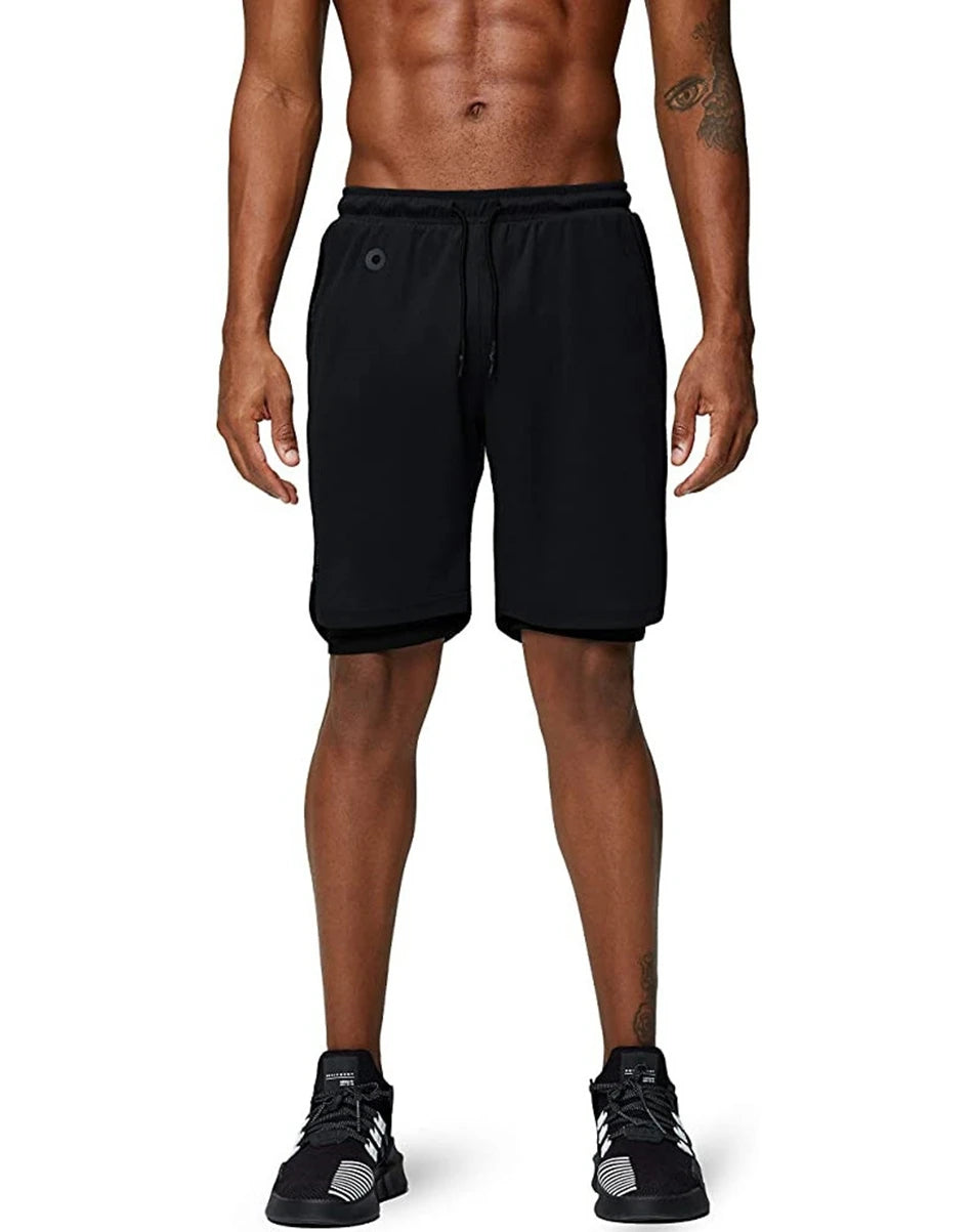 Running Shorts Men 2 In 1 Double-deck Sport Gym Shorts Quick Dry Fitness Jogging Short Pants Training Workout Summer Men Shorts